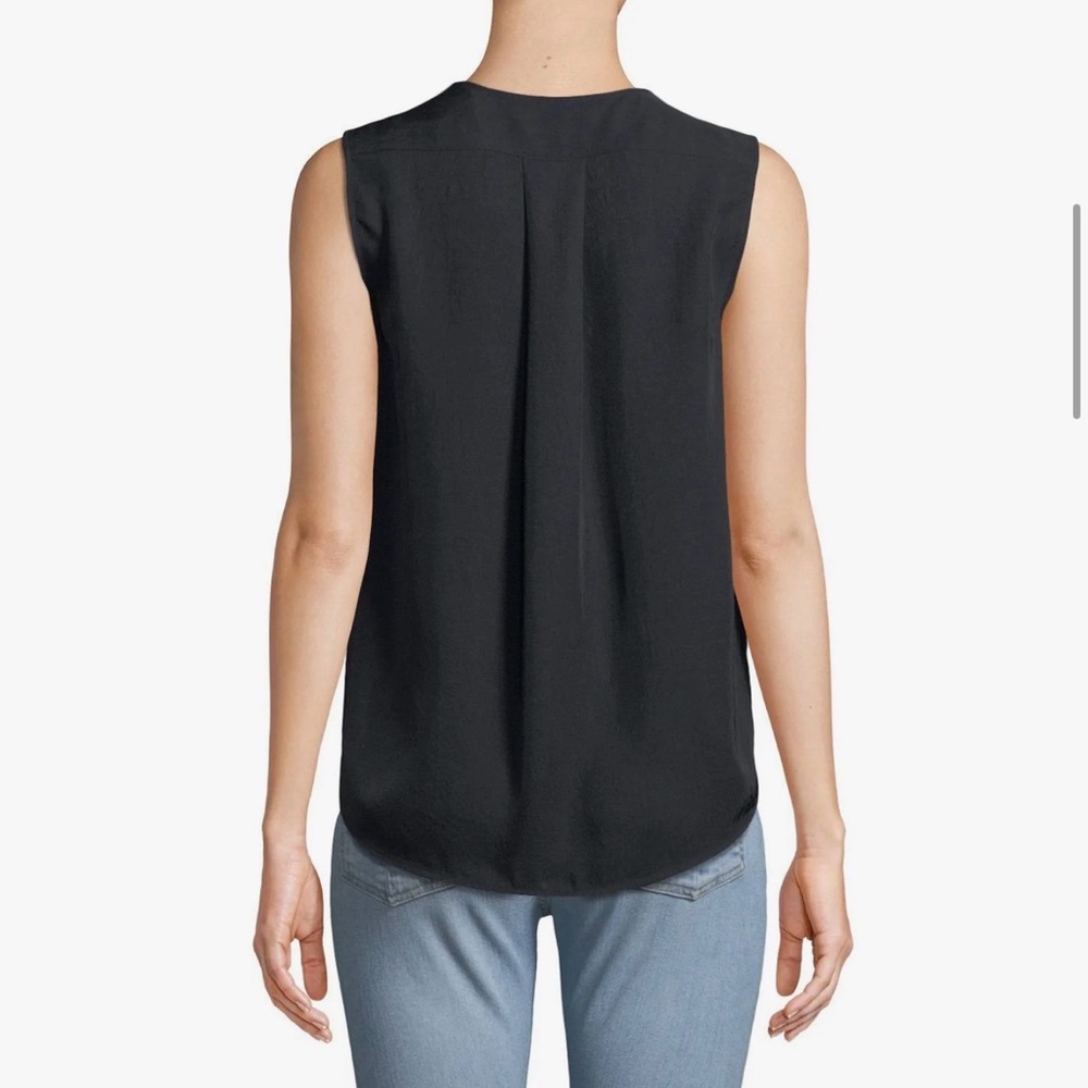 Rag & Bone 100% Silk, Sleeveless Black Draped V-Neck Top - NWT